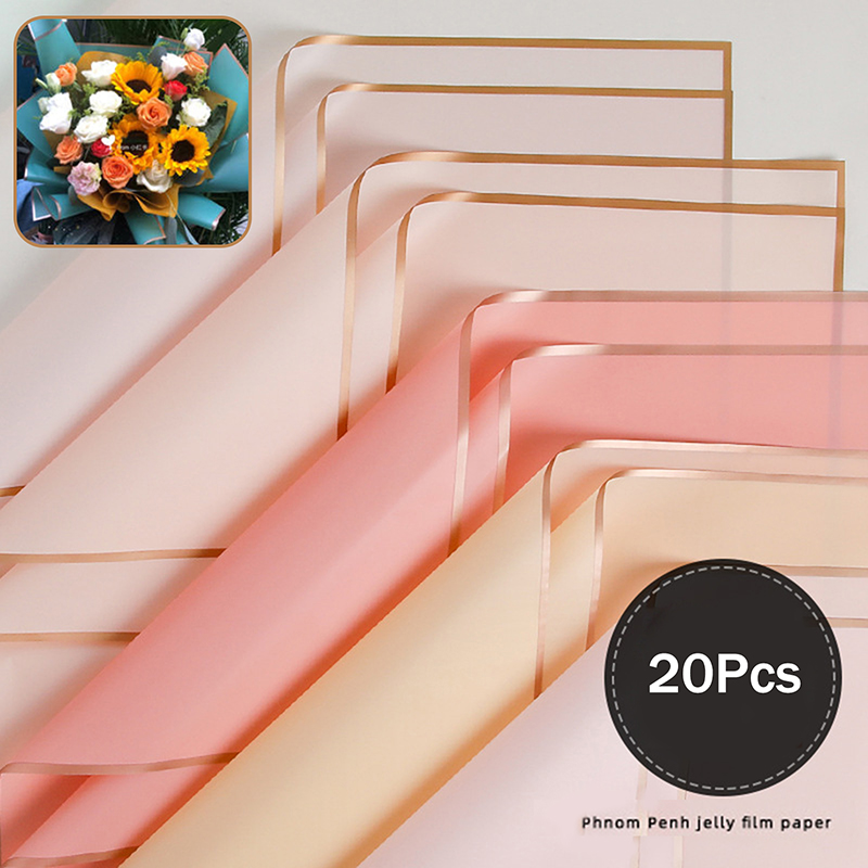 20-Pack Gold Edge Flower Wrapp - Flower Wrap Kraft recension och pris