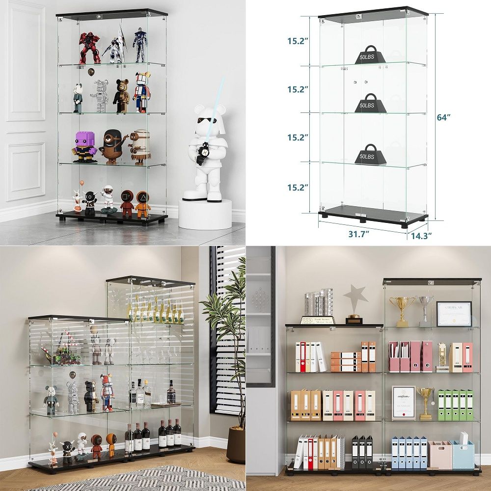 Display Cabinet with 4Shelf Do - B & J Florist Supply Linwood recension och pris
