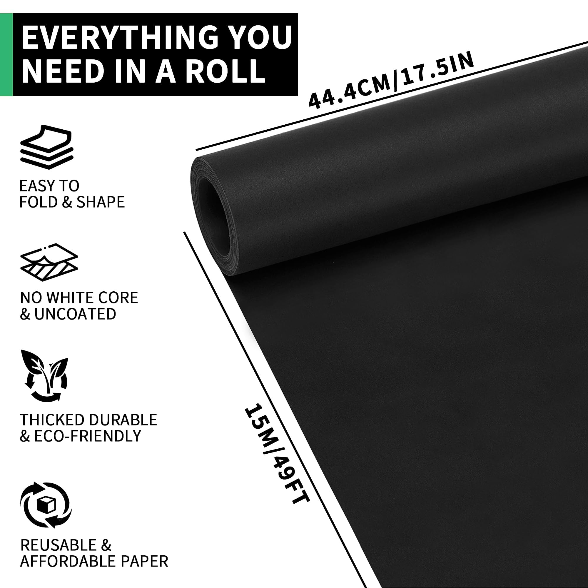kraft paper Black Wrapping Pap - Flower Wrap Kraft recension och pris