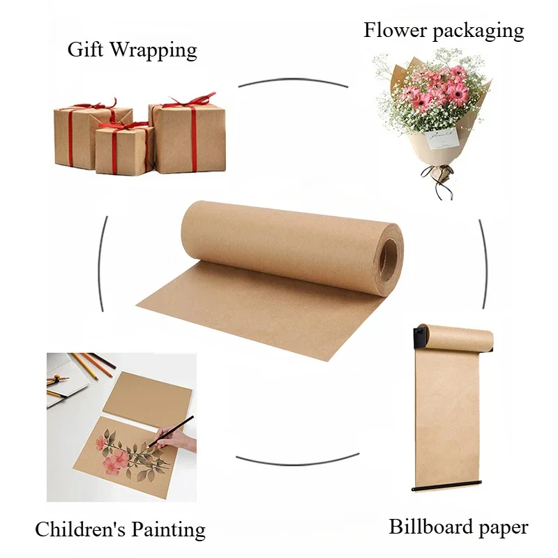 YITAPE 30cm*5M Brown Kraft Pap - Flower Wrap Kraft recension och pris